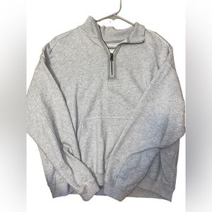 Aerie gray quarter zip sweatshirt
